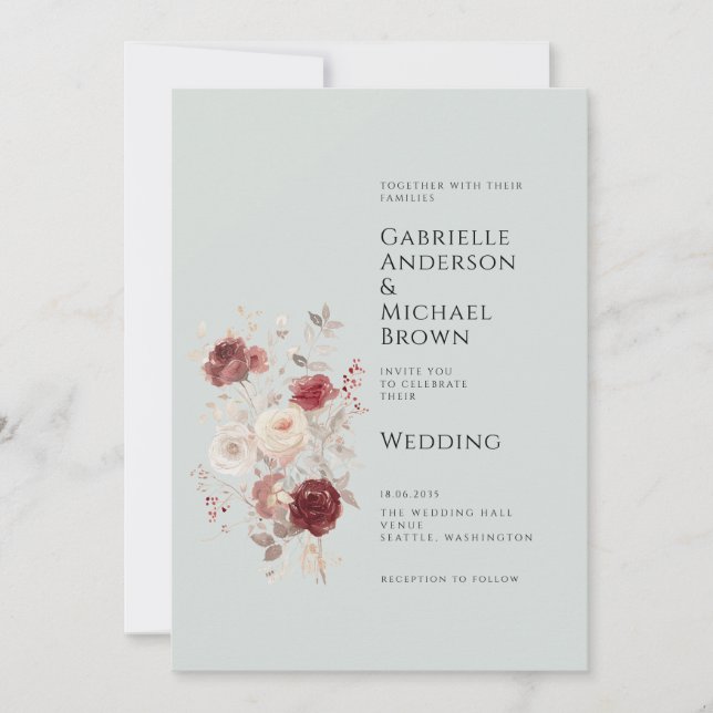 Vintage Dove Gray Pale Ash Pastel Invitation Einladung (Vorderseite)