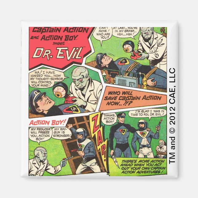 Vintage Dr Evil Carré Magnet (Devant)