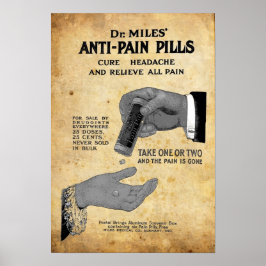 Vintage Dr. Miles Anti Pain Medizin und Poster