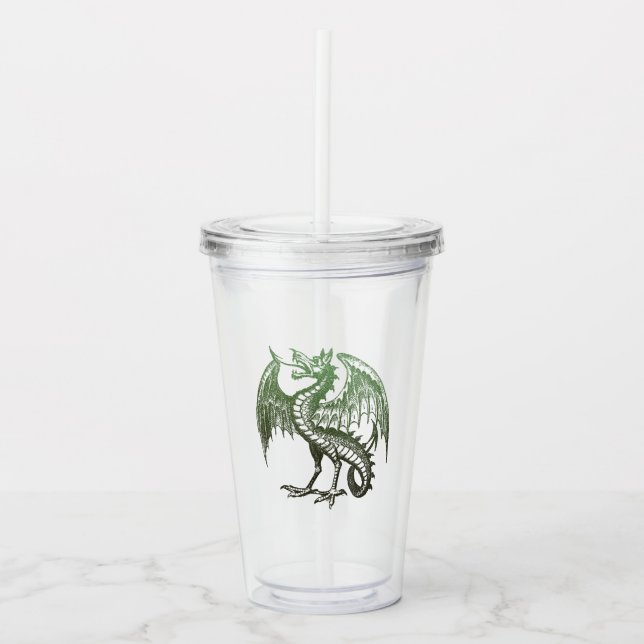 Vintage-Drache Acryltrinkbecher (Vorderseite)