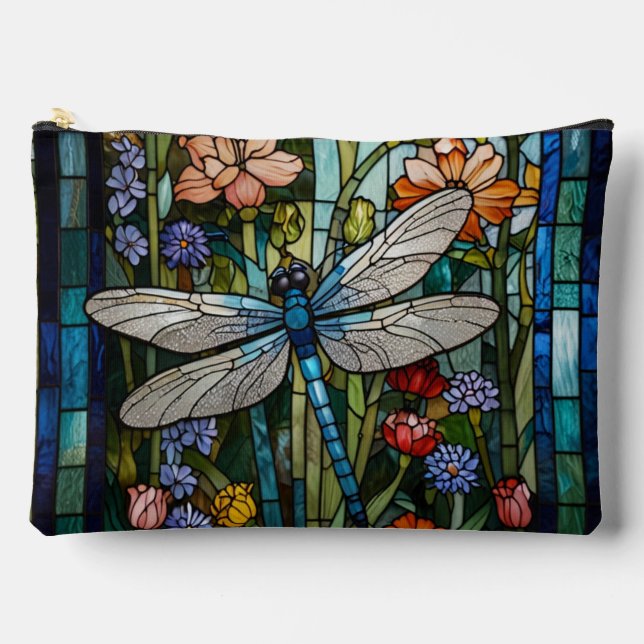 Vintage Drachenkunst botanischer Boho Zubehörtasche (Vorderseite)