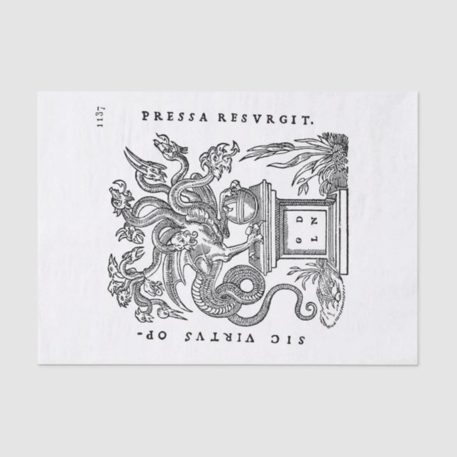 Vintage Drachenkunst Seidenpapier (Vorderseite)