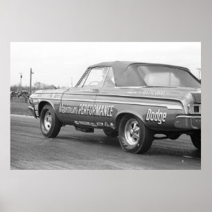 Vintage Drag - Maximale Leistung 1964 Dodge Poster