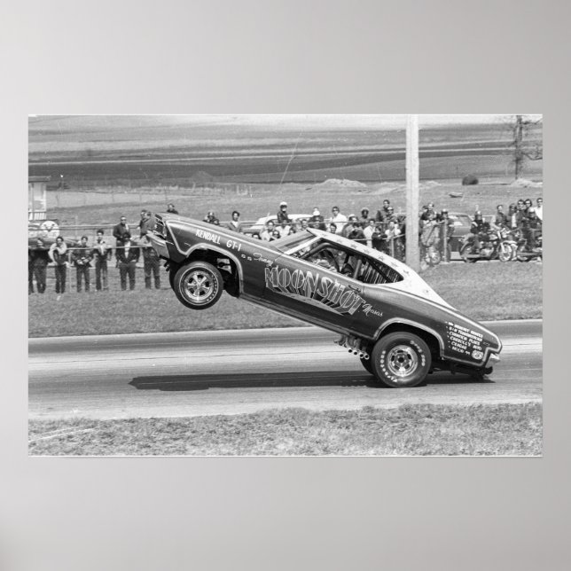 Vintage Drag - Moonshot Chevelle Wheelstangen Poster (Vorne)
