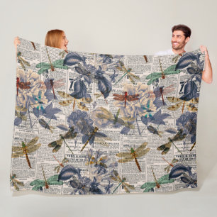 Vintage Dragonfliegen, Design 5 Fleecedecke