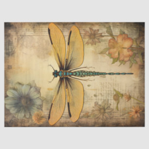 Vintage Dragonfly Ephemera Decoupage Seidenpapier