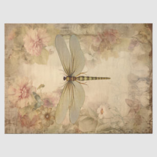 Vintage Dragonfly Ephemera Decoupage Seidenpapier