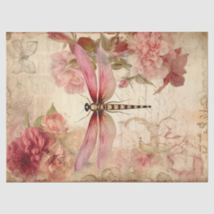 Vintage Dragonfly Ephemera Decoupage Seidenpapier