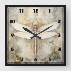 Vintage Draquelly Quadratische Wanduhr