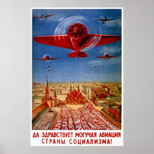 Vintage Dreißigerjahre sowjetisches Poster