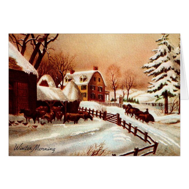 Vintage Dreißigerjahre Winter-Land-Szene (Vorderseite (Horizontal))