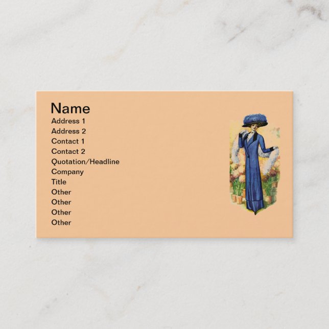 Vintage Dress Business Card Visitenkarte (Vorderseite)