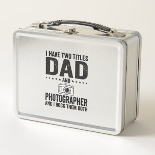 Vintage-Druck-Shirt-Design für Papa Fotograf_1 Metall Brotdose