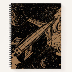 Vintage-Druck Weltraumforschung Bullet Journal Notizbuch