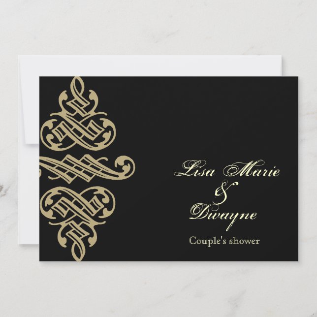 Vintage Drucker Zierpaare Dusche einladen Einladung (Vorderseite)