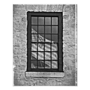 Vintage Druckschrift der amerikanischen Flagge in  Fotodruck