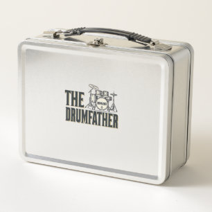 Vintage Drumfather Drummer Zitat Vektor Design_1 Metall Brotdose