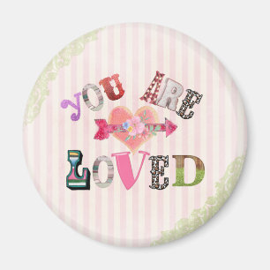 Vintage Du bist geliebt Magnet