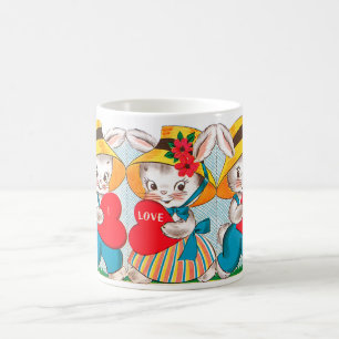 Vintage Dualkartenverarbeitung des Valentines Kaffeetasse