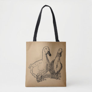 Vintage Duck Art Two Ducks Illustration Tasche