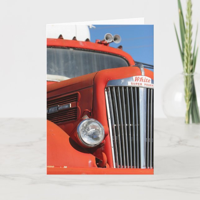 Vintage Dump Truck Grußkarte Karte (Vorderseite)