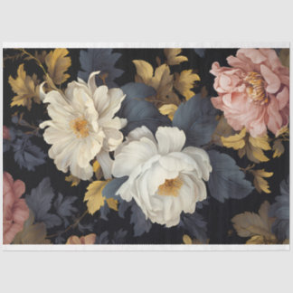 Vintage dunkle Blumenmuster Seidenpapier