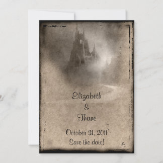 Vintage Dunkle Burg Gotische Hochzeit Save The Date