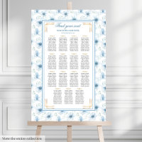 Vintage Dusty Blue Gold Aquarelltafel