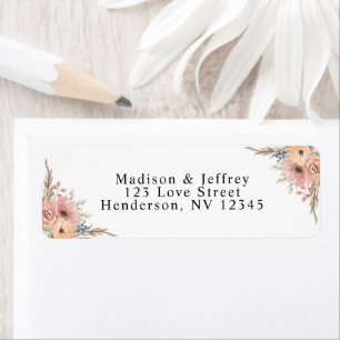 Vintage Dusty Rose Peach Floral Wedding-Adresse