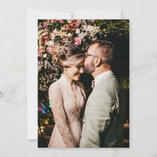 Vintage Dusty Rose Pink Lace Foto Hochzeit Dankeskarte