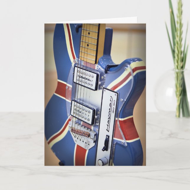 Vintage E-Gitarre-Grußkarte Karte (Vorderseite)