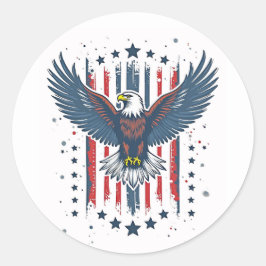 Vintage Eagle Patriotic Runder Aufkleber