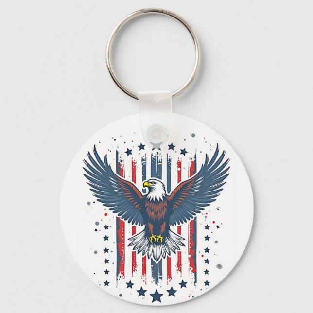 Vintage Eagle Patriotic Schlüsselanhänger (Vorderseite)