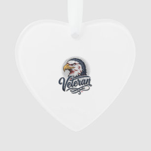 Vintage Eagle Veteran Patriotic Shirt Design_1 Ornament