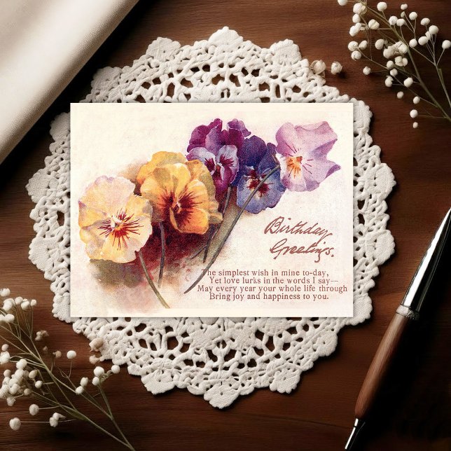 Vintage Early 1900's Birthday Greeting Postcard Postkarte (Von Creator hochgeladen)