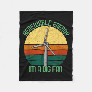 Vintage Earth Day Erneuerbare Energie Ich bin ein Fleecedecke