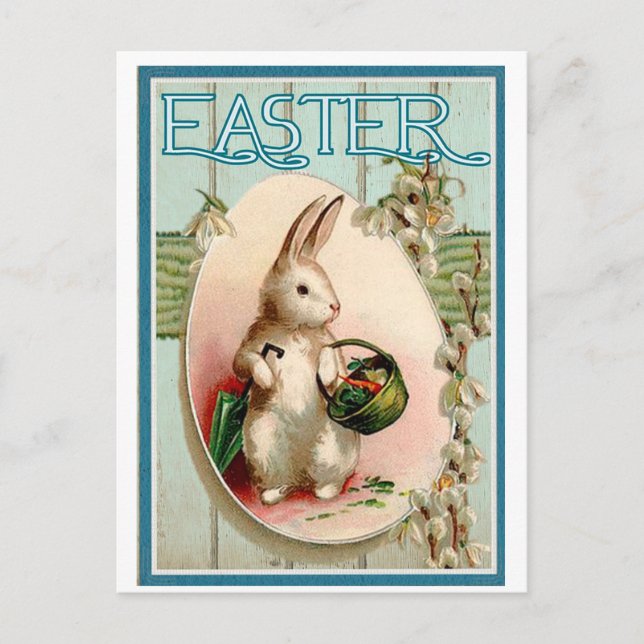 Vintage Easter Bunny Feiertagspostkarte (Vorderseite)
