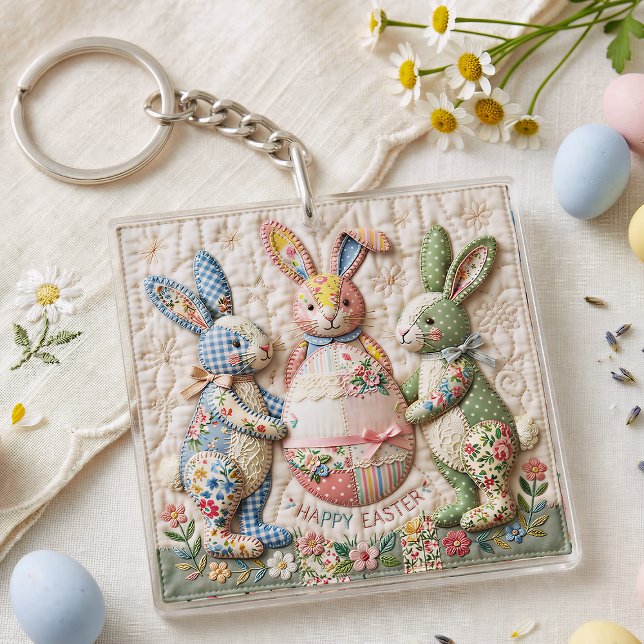 Vintage Easter Bunny Quilted Style Print (Créateur téléchargé)