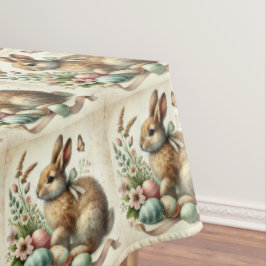 Vintage Easter Bunny Rabbit Egg Watercolor Tischdecke