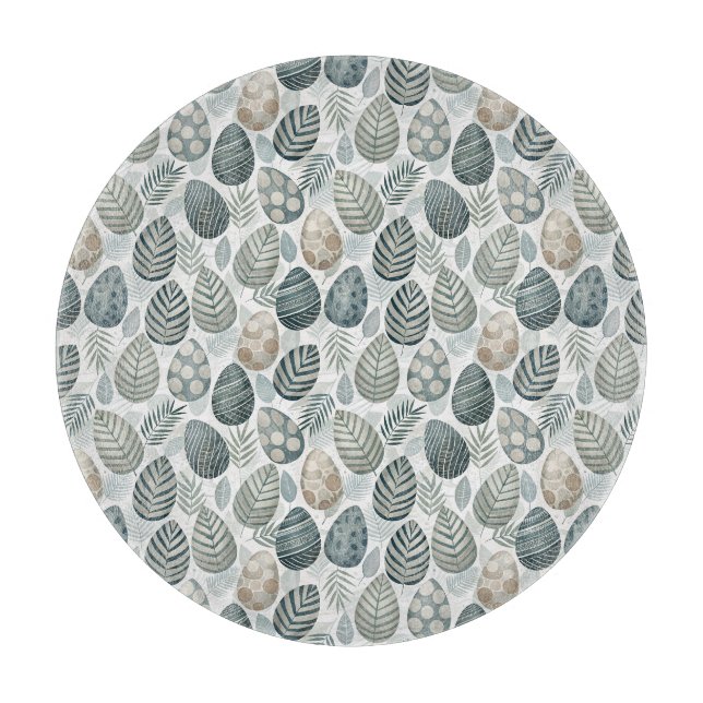 Vintage Easter Eggs Silver Schneidebrett (Vorderseite)