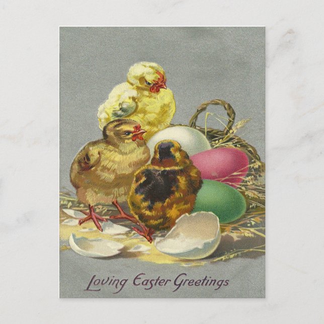 Vintage Easter Greetings 1909 Feiertagspostkarte (Vorderseite)