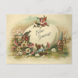 Vintage Easter Greetings Feiertagspostkarte