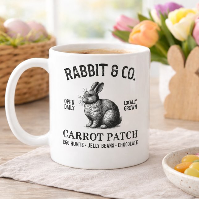 Vintage Easter Rabbit  Kaffeetasse (Von Creator hochgeladen)