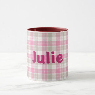 Vintage écossaise Plaid dans le nom rose Mug Cup