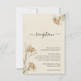 Vintage Edelweiss Floral Reception Enclosure Card  Einladung