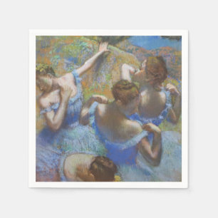 Vintage Edgar Degas Blaue Tänzerinnen Ballett Kuns Serviette