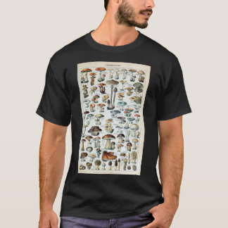 Vintage Edible Mushroom Chart Poster T-Shirt
