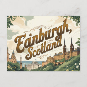 Vintage Edinburgh Charme Postkarte