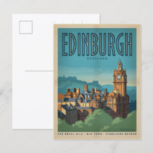 Vintage Edinburgh Schottland Geschenke & Souvenirs Postkarte