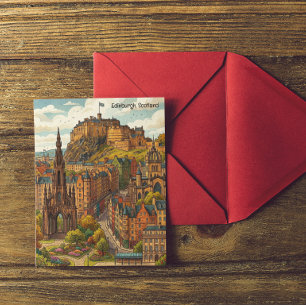 Vintage Edinburgh Schottland Historische Reise Kun Postkarte